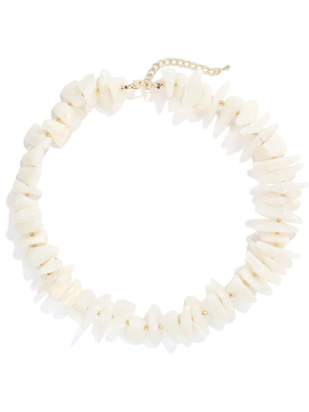 Cream White Chip Summer Choker Necklace - Picture 7 of 7